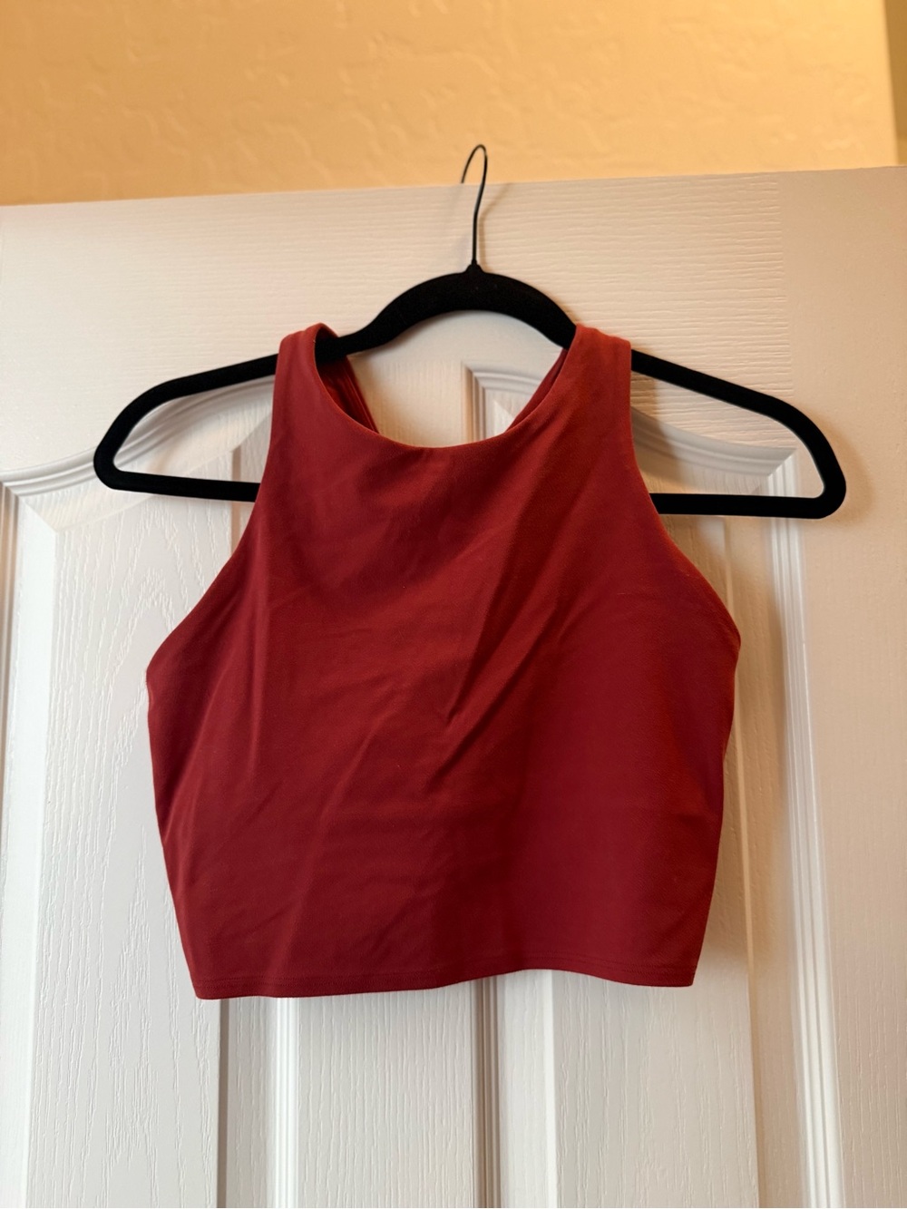 Athleta High Neck Crop Tank Top - Deep Red
